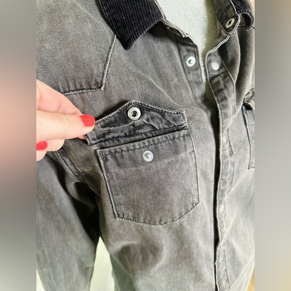 All Saints Men’s Flaxton Washed Denim Long Sleeve Button Down Top. Size Small - Picture 5 of 15